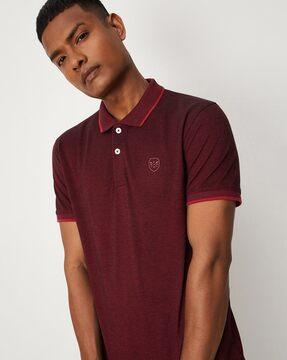 regular fit polo t-shirt with logo print