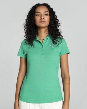 regular fit polo t-shirt with logo print