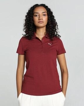 regular fit polo t-shirt with logo print