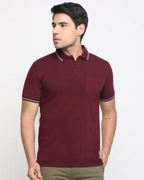 regular fit polo t-shirt with patch pocket