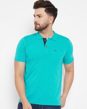 regular fit polo t-shirt with patch pocket