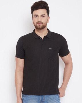 regular fit polo t-shirt with patch pocket