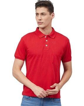 regular fit polo t-shirt with patch pocket