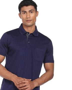 regular fit polo t-shirt with patch pocket