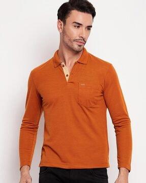 regular fit polo t-shirt with patch pocket