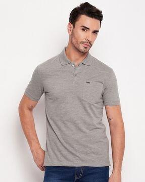 regular fit polo t-shirt with patch pocket