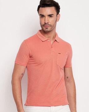 regular fit polo t-shirt with patch pocket