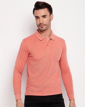 regular fit polo t-shirt with patch pocket