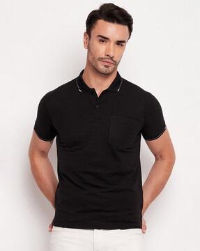 regular fit polo t-shirt with patch pocket