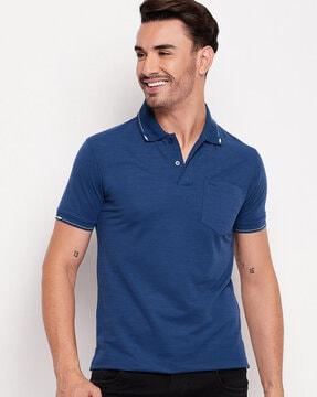 regular fit polo t-shirt with patch pocket