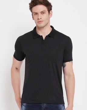 regular fit polo t-shirt with patch pocket