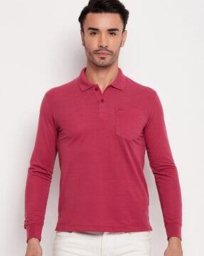 regular fit polo t-shirt with patch pocket