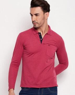 regular fit polo t-shirt with patch pocket