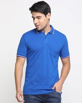 regular fit polo t-shirt with patch pocket