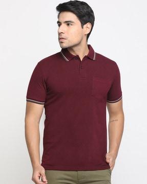 regular fit polo t-shirt with patch pocket