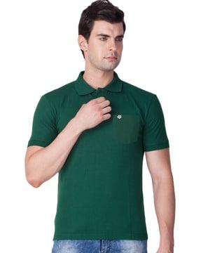 regular fit polo t-shirt with patch pocket