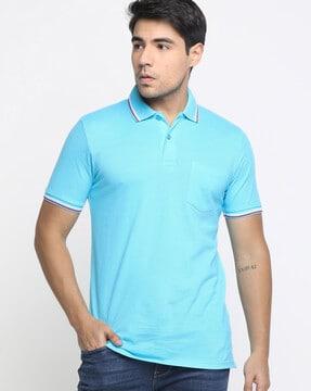 regular fit polo t-shirt with patch pocket