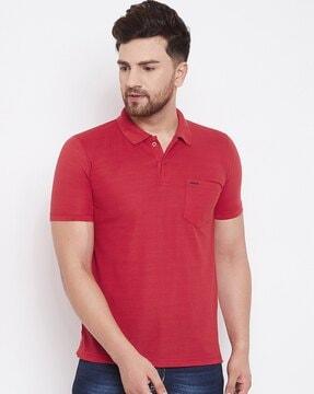 regular fit polo t-shirt with patch pocket