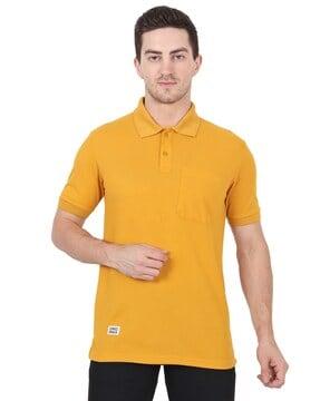 regular fit polo t-shirt with patch pocket