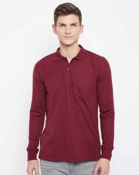 regular fit polo t-shirt with patch pocket