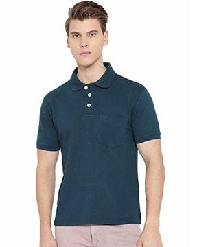 regular fit polo t-shirt with patch pocket