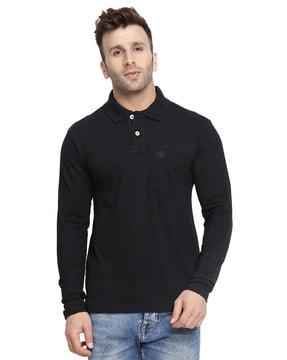 regular fit polo t-shirt with patch pocket