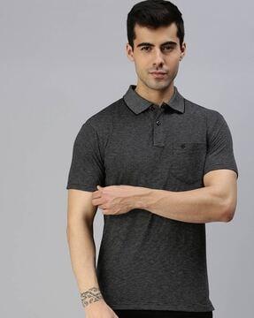 regular fit polo t-shirt with patch pocket