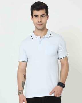 regular fit polo t-shirt with patch pocket