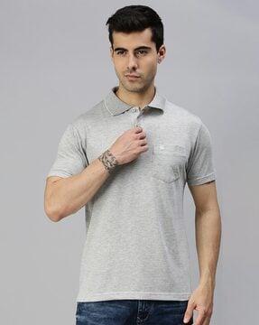 regular fit polo t-shirt with patch pocket