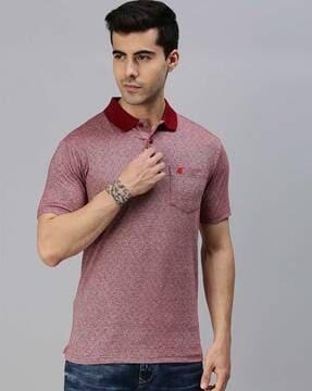 regular fit polo t-shirt with patch pocket