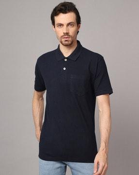 regular fit polo t-shirt with patch pocket