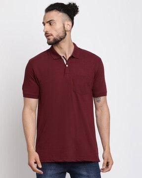 regular fit polo t-shirt with patch pocket