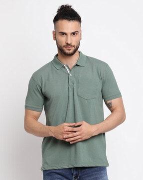 regular fit polo t-shirt with patch pocket