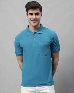 regular fit polo t-shirt with patch pocket