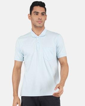 regular fit polo t-shirt with patch pocket