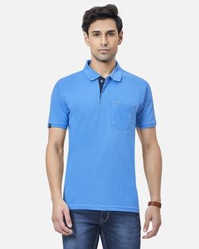 regular fit polo t-shirt with patch pocket