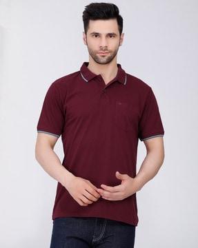 regular fit polo t-shirt with patch pocket