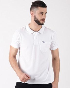 regular fit polo t-shirt with patch pocket