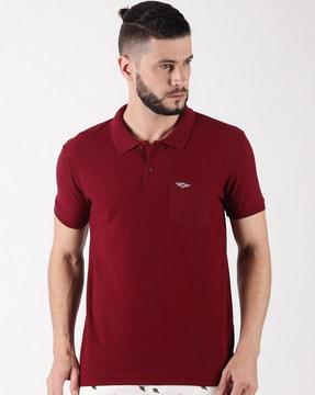 regular fit polo t-shirt with patch pocket