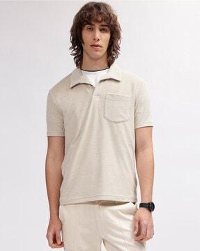 regular fit polo t-shirt with patch pocket