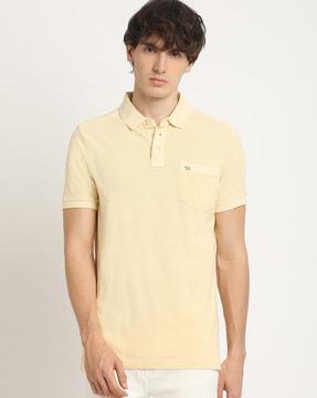 regular fit polo t-shirt with patch pocket