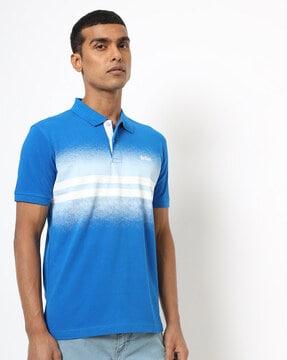 regular fit polo t-shirt with placement brand logo