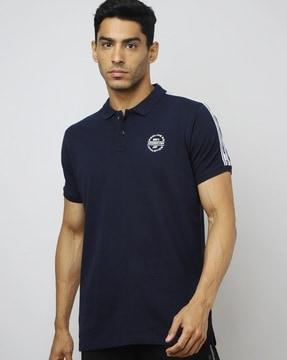 regular fit polo t-shirt with placement brand print