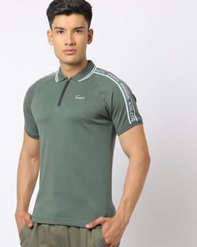 regular fit polo t-shirt with raglan sleeves