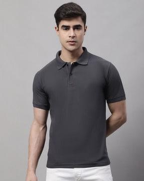 regular fit polo t-shirt with raglan sleeves