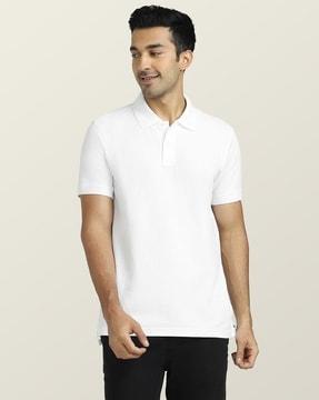 regular fit polo t-shirt with short sleeves