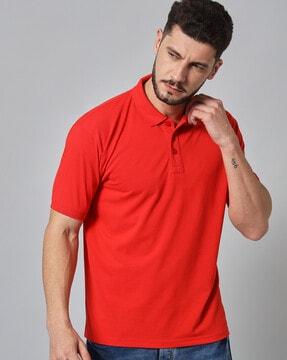 regular fit polo t-shirt with short sleeves