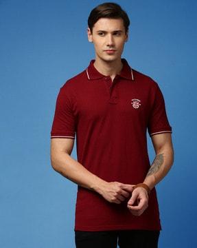 regular fit polo t-shirt with short sleeves