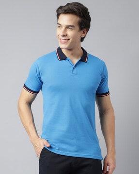 regular fit polo t-shirt with short sleeves