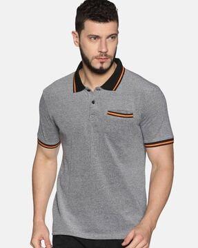 regular fit polo t-shirt with short sleeves